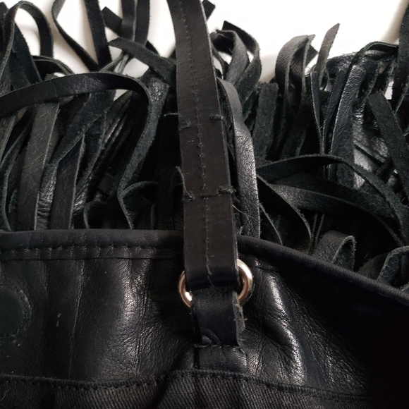 Zara | Leather Shoulder Bag with Fringe - Picture 8 of 16